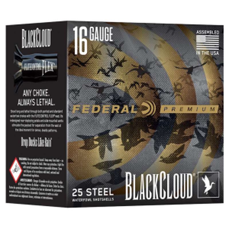 Federal Black Cloud 16 Gauge Shotshell 2-3/4 Inch 7/8 Oz Steel Load 1450 FPS