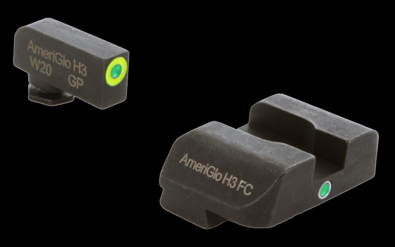 AmeriGlo GL-301 Glock i-Dot Tritium Night Sight Set, Green Front & Rear