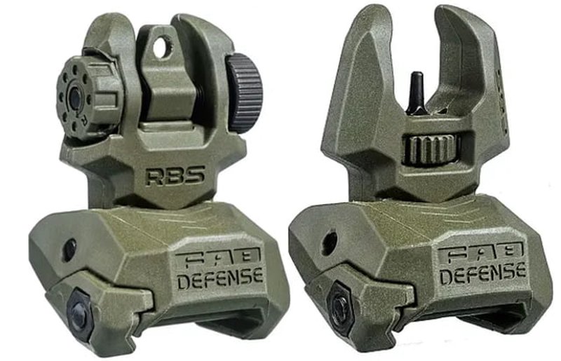 FAB Defense Top Mounted Deployable Front and Rear Flip-Up Sights