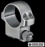 Ruger 90282 4K Scope Ring Silver 1-Inch Medium for Optics