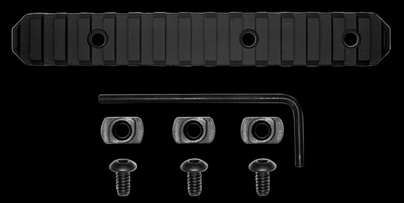 GrovTec US 6" 15-Slot M-Lok Picatinny Rail Black Hardcoat Anodized
