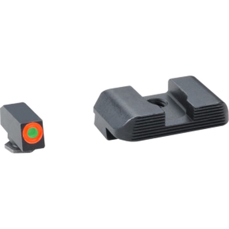 AmeriGlo GL433 Hackathorn night sight set for Glock 9/40 (ProGlo green/orange) front black rear