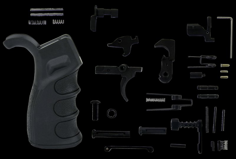 TacFire LPK02USAB AR-15 Lower Parts Kit w/ PGAR-B-USA Pistol Grip (Black)