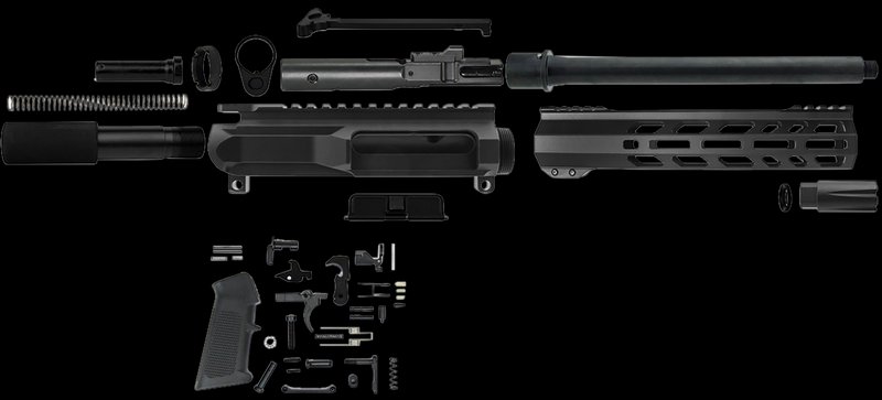 TacFire .45 ACP Pistol Build Kit 10in Barrel M-LOK Free-Float Handguard Linear Compensator