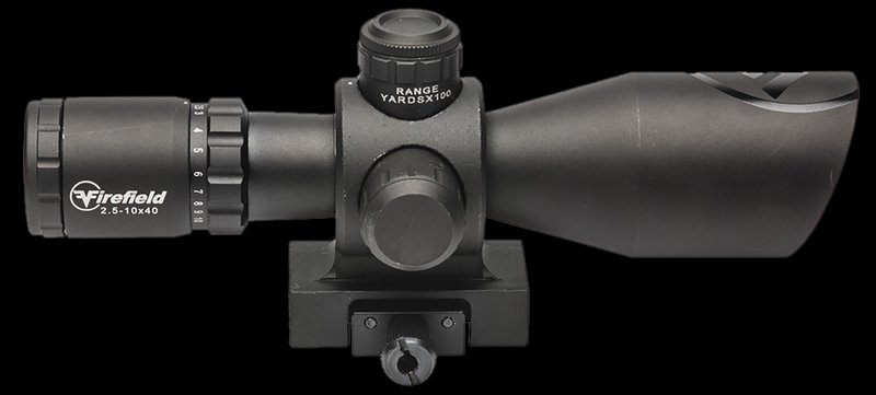 Firefield Barrage 2.5-10x40 Riflescope Mil-Dot Red Green Illuminated Matte Black FF13064