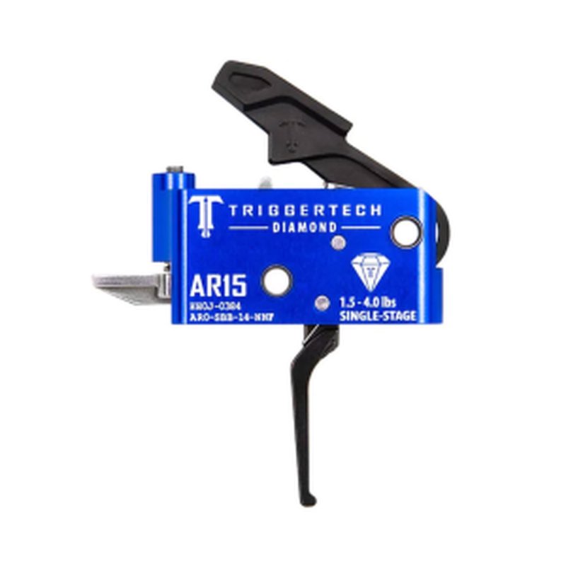 TriggerTech AR-15 Diamond Flat Admiral Blue/Black Single Stage Trigger AR0-SAB-14-NNF