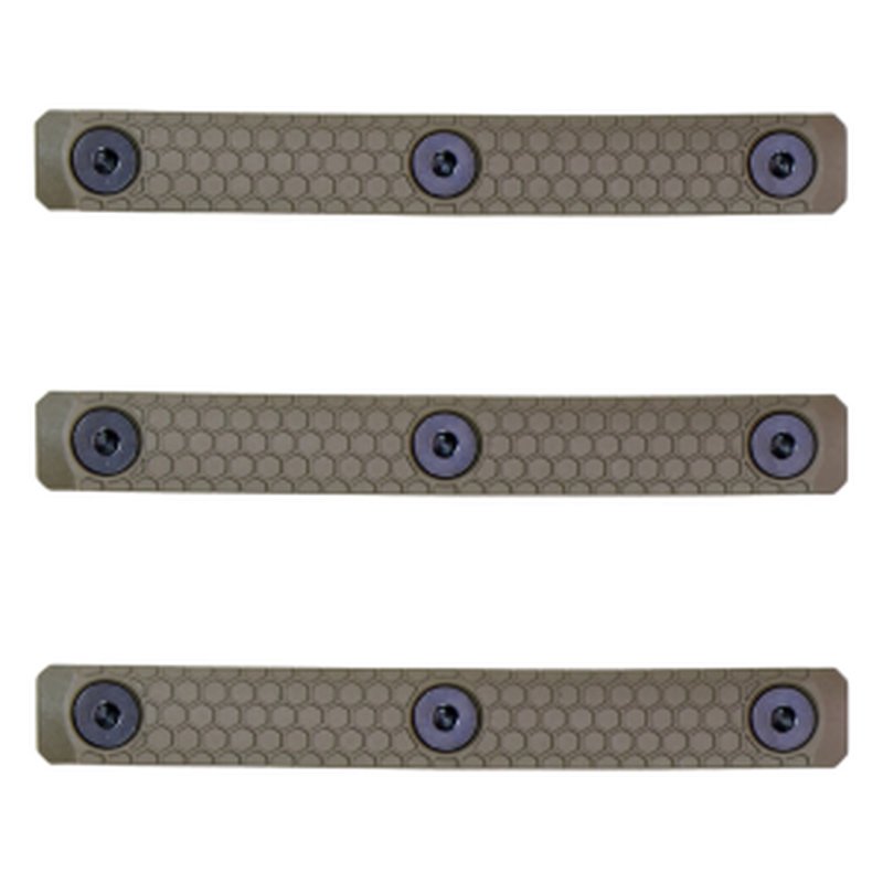 Slate Black Industries M-LOK 3-Slot Rail Cover 3-Pack Polymer Flat Dark Earth