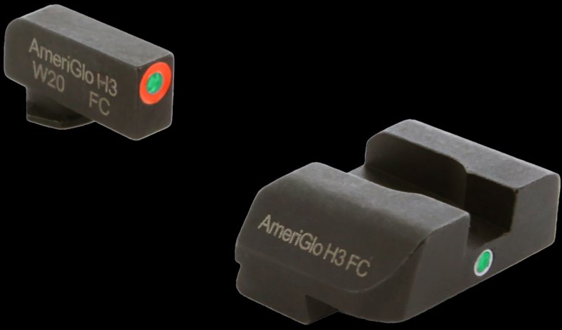 AmeriGlo GL201 i-Dot Tritium Night Sight Set Glock Pistols Orange Front Green Rear
