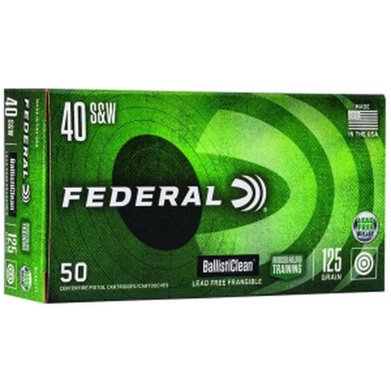 Federal BallistiClean BC40CT1 40 S&W 125gr Lead Free Frangible Ammunition