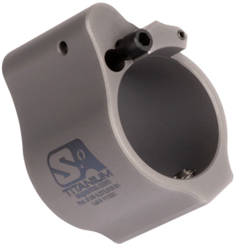 Superlative Arms Titanium .875" Adjustable Bleed Off AR-15/AR-10 Gas Block Solid Set Screw DLC Grey