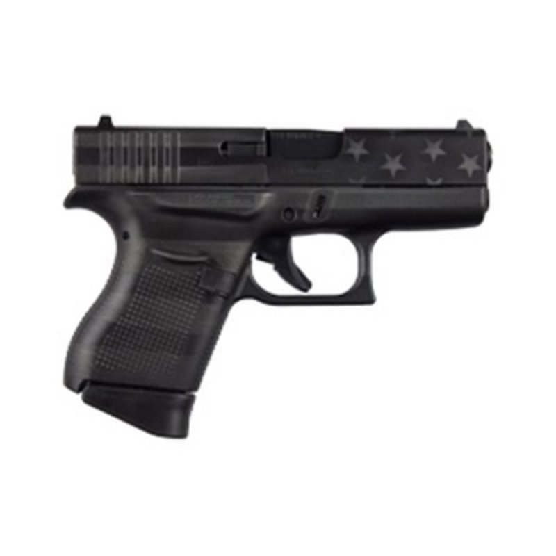 Glock G43 9mm 3.4" 6rd Custom Davidson Special Edition Cerakote Black Gray USA Flag