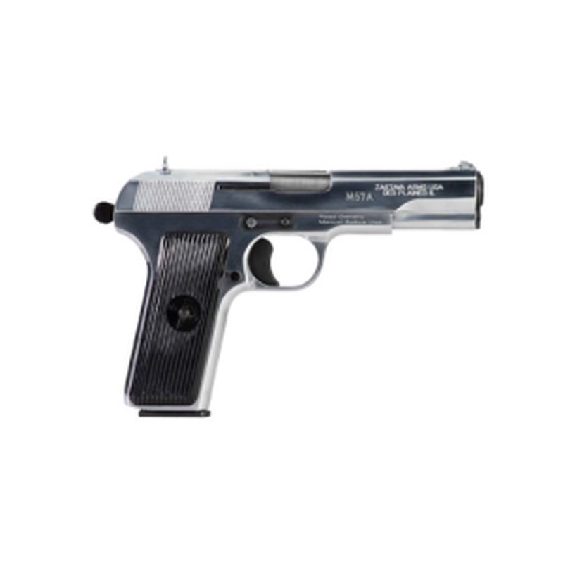 Zastava Arms M57A Pistol 7.62x25 Tokarev 4.5 Inch Nickel Chrome