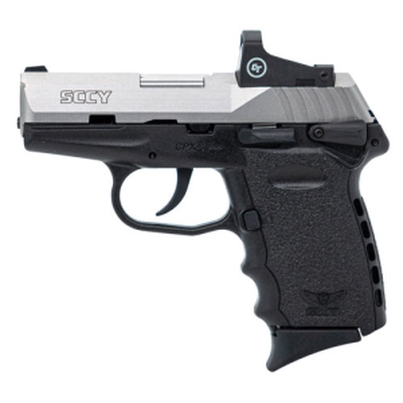 SCCY CPX1-TT 9mm DAO Pistol with Red Dot 3.1in Barrel 10rd Stainless Black Safe