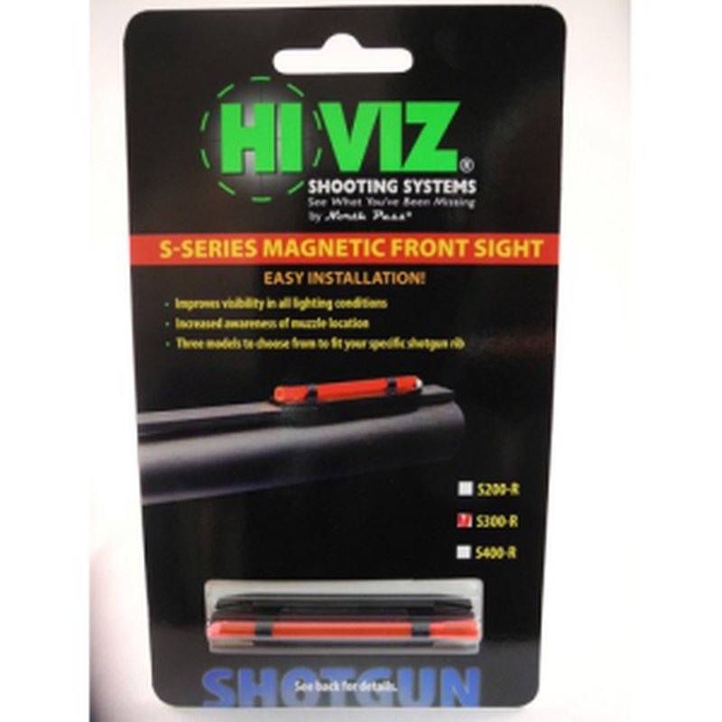 HI-VIZ S-Series Magnetic Front Sight Blk -Red Fiber Optic