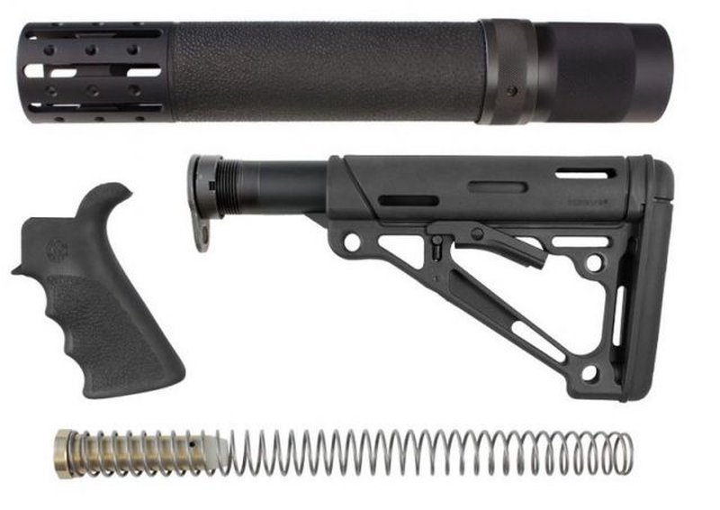 Hogue AR-15/M16 Kit Finger Groove Beavertail Grip Forend Collapsible Buttstock