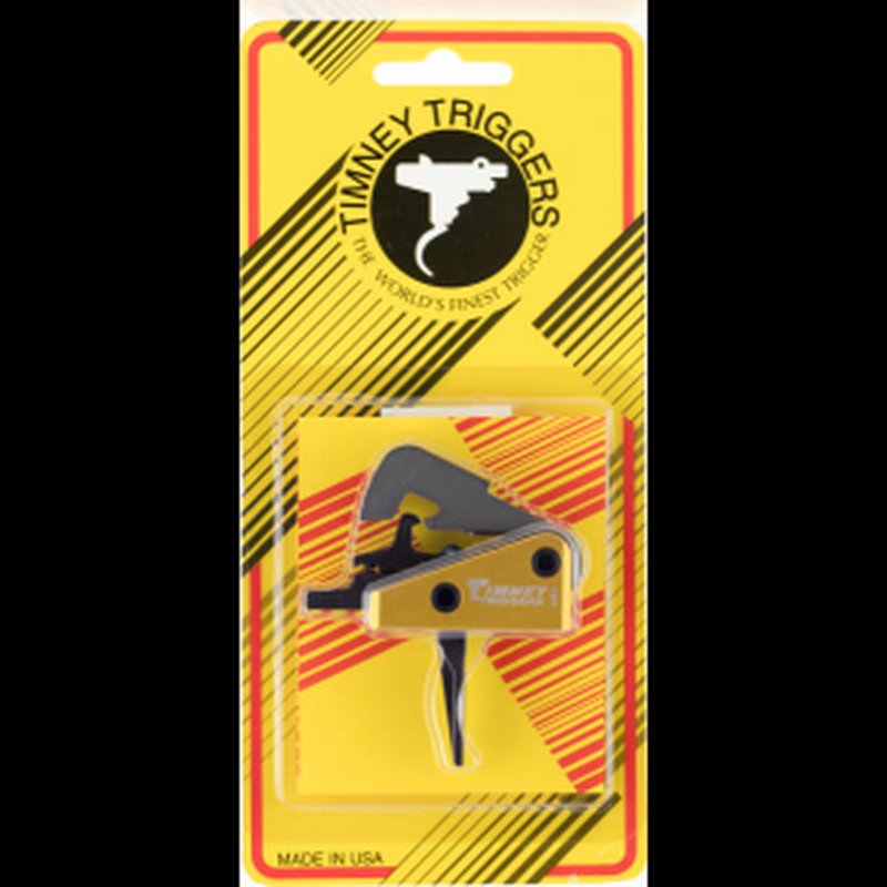 Timney Triggers 670-ST AR10 Competition Straight Trigger Steel with Aluminum Housing Black/Gold 4lb