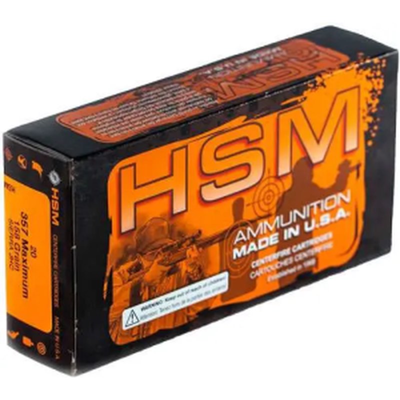 HSM .357 Maximum 158gr Sierra JHP Ammunition 50-Pack