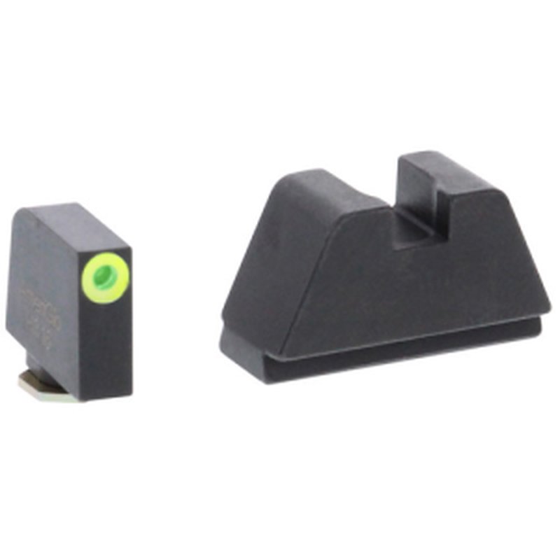 AmeriGlo GL-681 Optic Compatible 2XL Tall Tritium Handgun Sight Set for Glock (Green/Lumigreen Front, Black Rear)