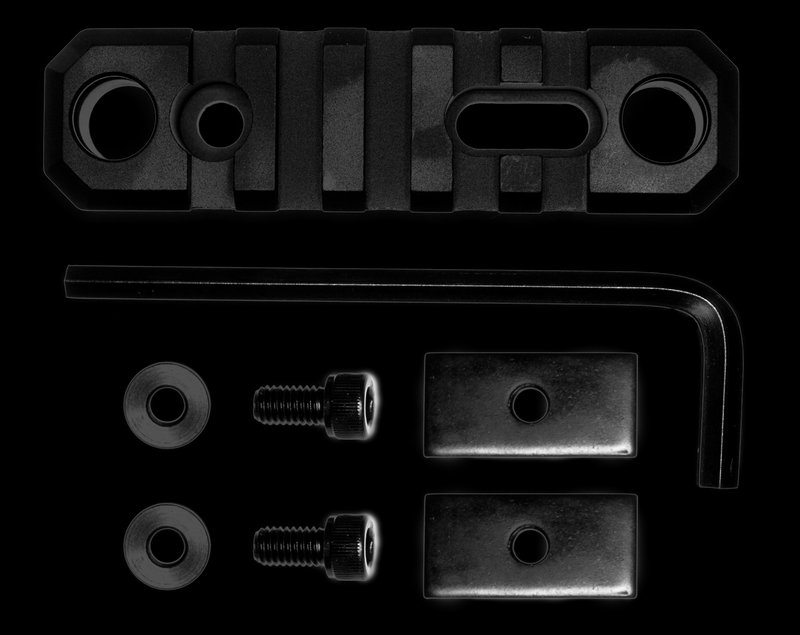 GrovTec US 3.1" 5-Slot Picatinny Rail Push Button Base, Black Anodized