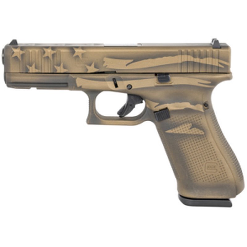 Glock G17 Gen5 9mm 4.49" 17rd Pistol - Coyote Battle Worn Flag