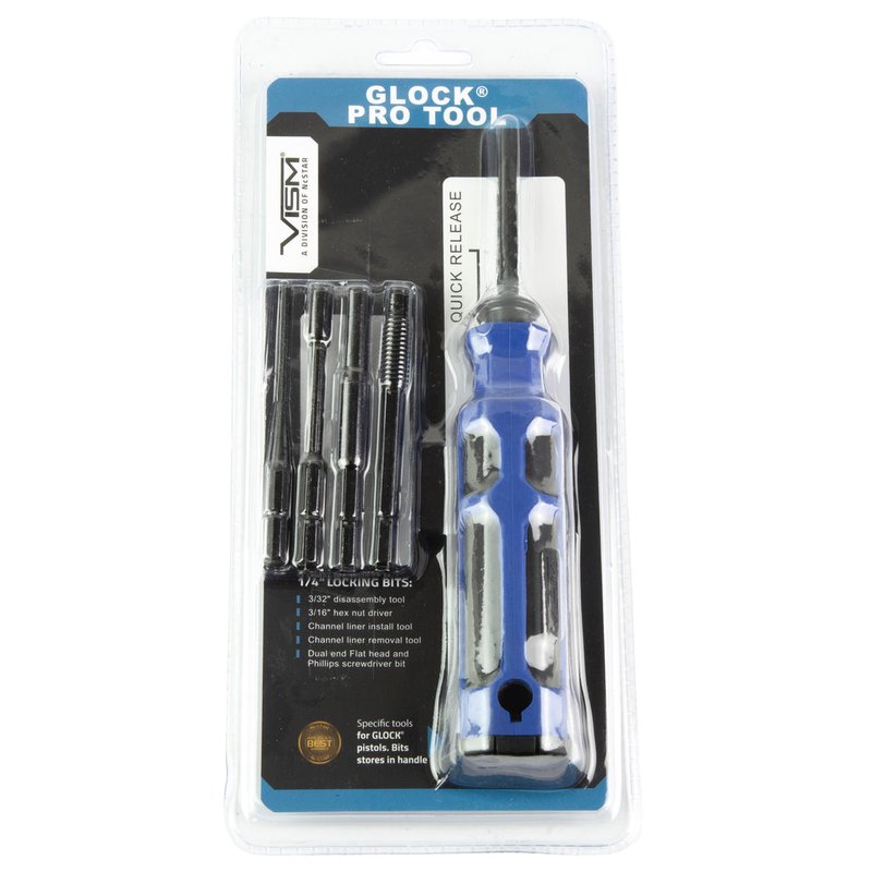 NcSTAR VTGLPRO Glock Pistol Tool with Blue Rubberized Handle – Multi-Bit