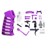 Guntec USA AR-15 Enhanced Lower Parts Kit w/ Upgrades & Skeletonized Aluminum Pistol Grip