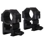 UTG Max Strength Tactical 4 Hole QD Twist Lock Picatinny 1" Scope Rings Matte Black High