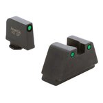 AmeriGlo Glock Optic-Compatible Sight Set Front/Rear, Green/Green/Black - GL-814