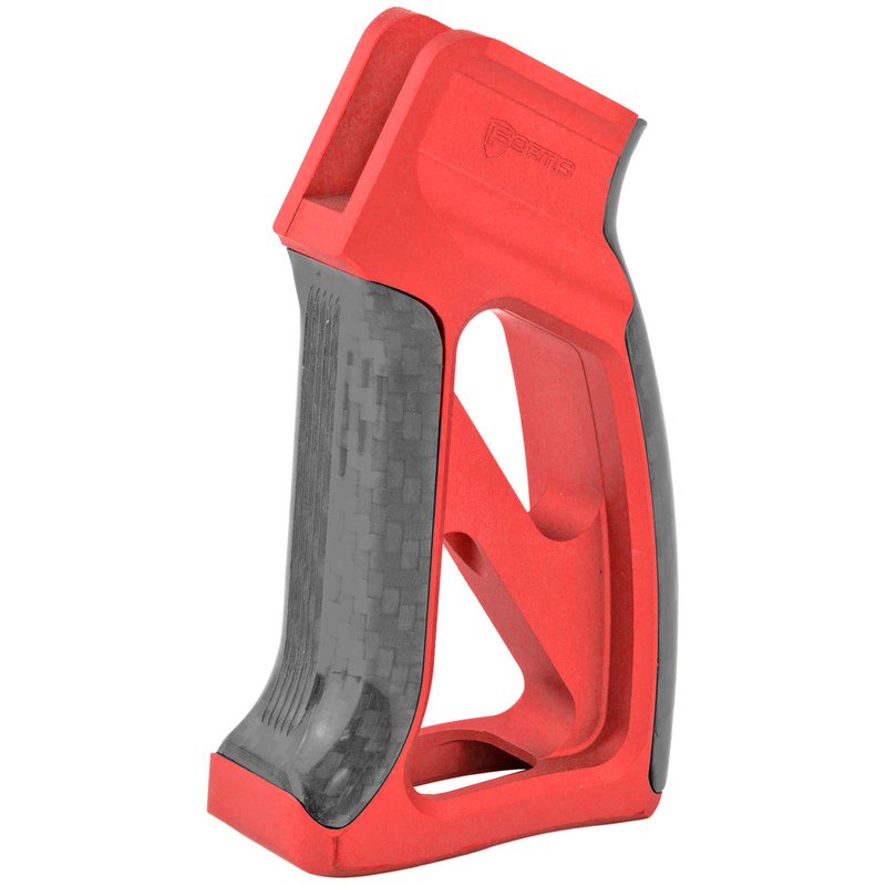 Fortis Manufacturing Torque AR-15 Pistol Grip Carbon Fiber Inserts Red Anodized 25-Degree Angle TOR-PG-CF-RED