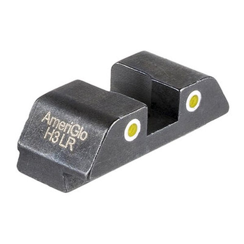 AmeriGlo Classic Yellow 2-Dot Tritium Rear Sight for Glock (.165" Notch)