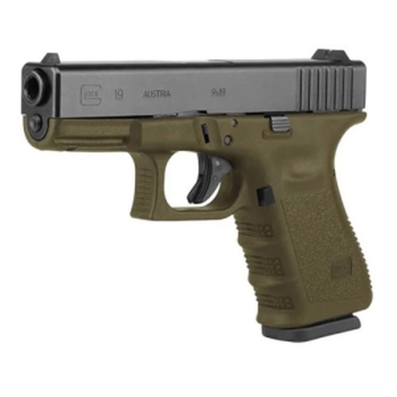 Glock G19 Gen 3 9mm 4.01" 15rd Pistol OD Green/Black