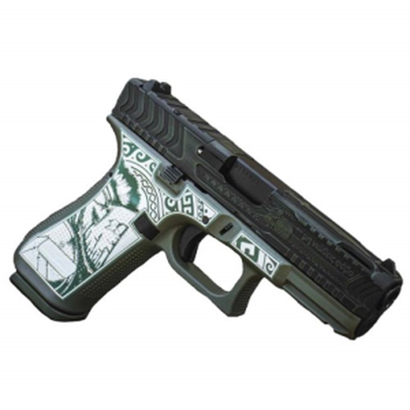 Glock G17 Gen 5 9mm 4.49 Optic Ready Pistol Spartan Engraved Frame
