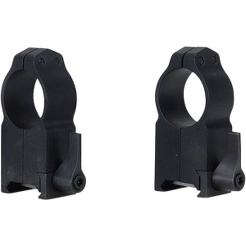 Warne 204LM Maxima Vertical Ring Set Quick Detach For MSR AR10/AR15 Maxima/Weaver/Picatinny Ultra High 1" Tube Matte Black Steel