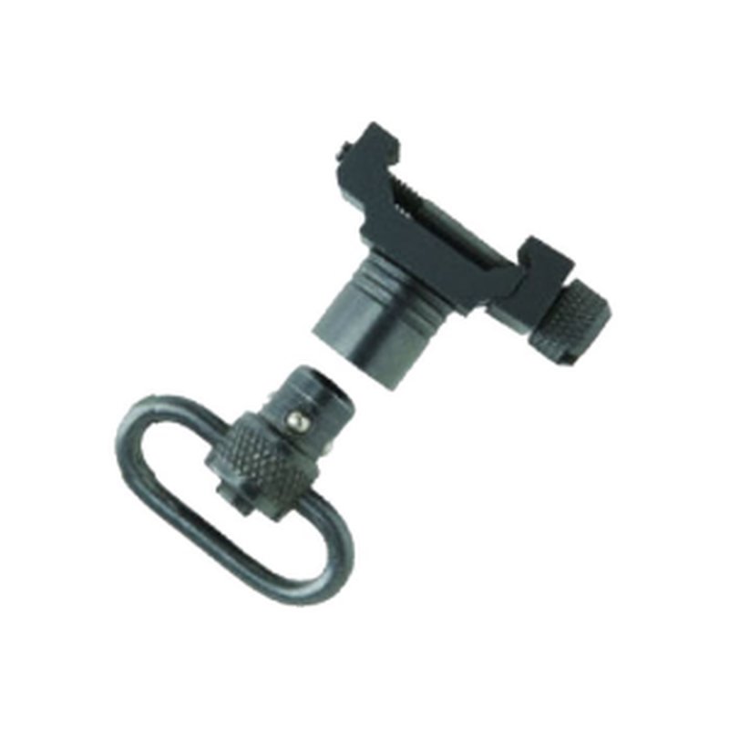 Uncle Mike's 21101 Quick Detach Sling Swivel Set, 1" Steel, Push Button, Picatinny/Weaver Compatible, Black
