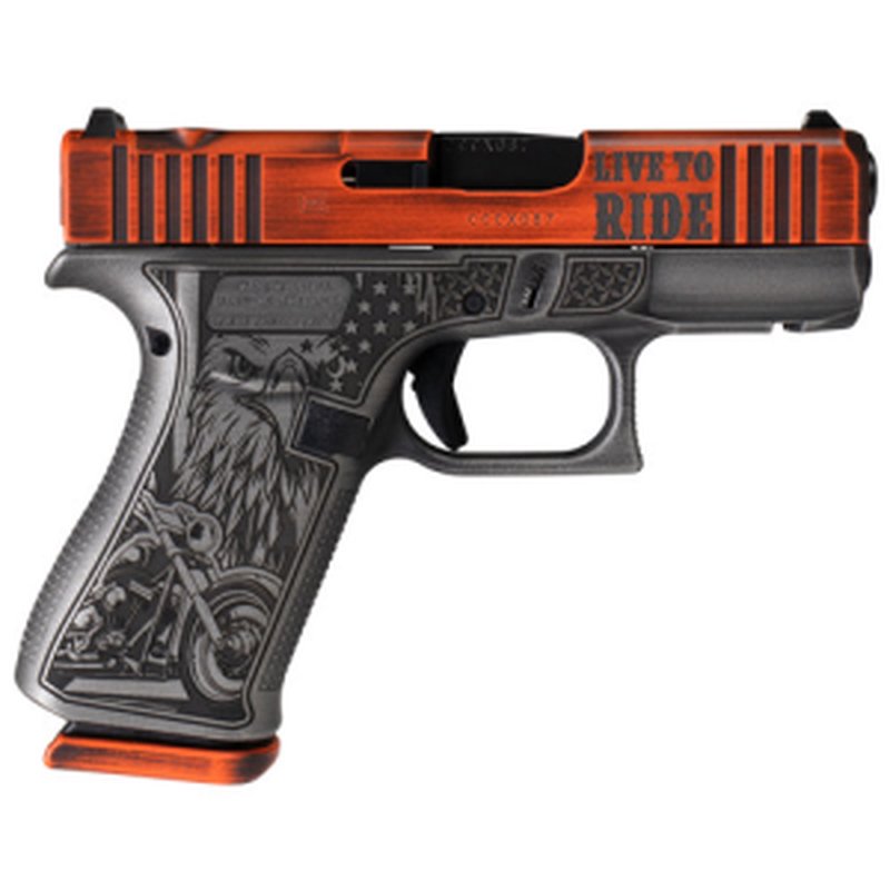 Glock G43X MOS 9mm Pistol 3.4in Barrel Orange Cerakote MOS Ready