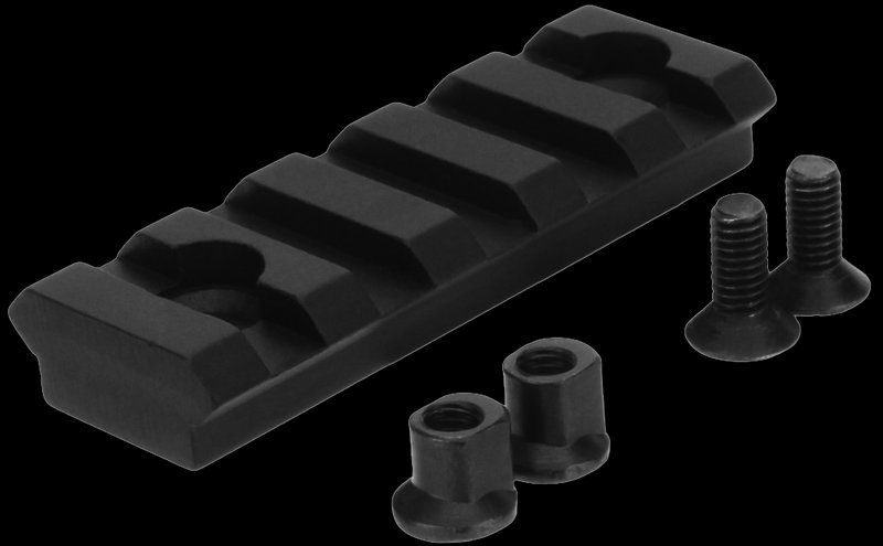 TacFire MAR101 KeyMod Picatinny Rail Section 2-Inch 5-Slot Aluminum Black