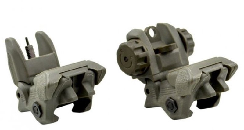 Sniper Tactical Smart Polymer Front and Rear Deployable Sight AR-15 Top Mounted Green