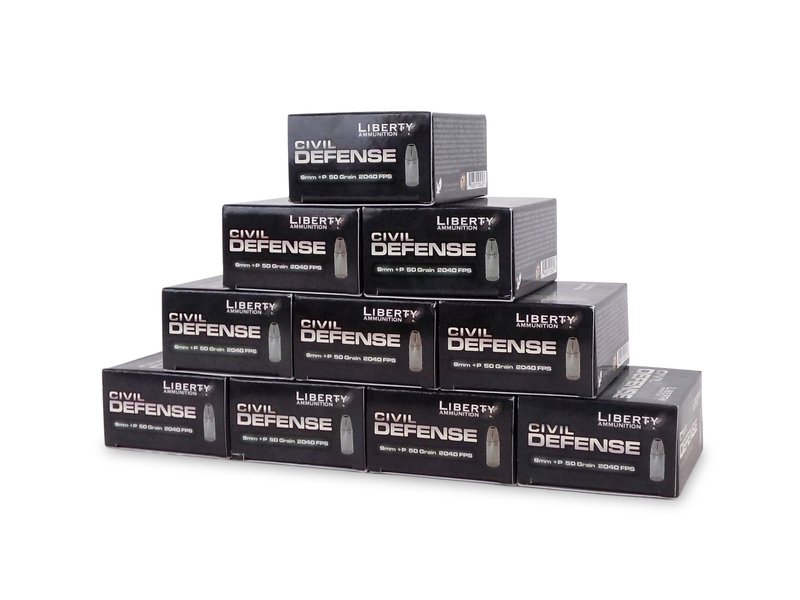 Liberty Ammunition Civil Defense 9mm 50 Grain +P Lead-Free HP