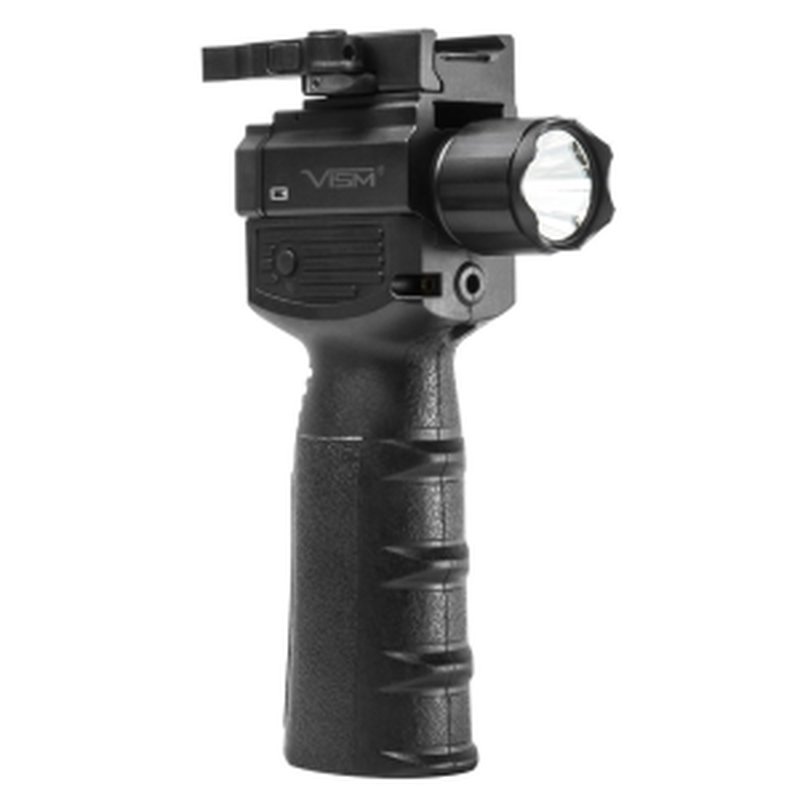 NcSTAR VISM Vertical Grip Weapon Light with Strobe Flashlight & Green Laser 300 Lumen Black