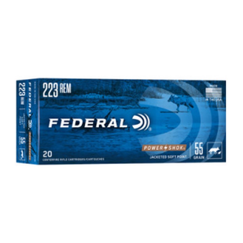 Federal Power-Shok 223 Rem JSP 55 Grain 20-Round Rifle Ammo