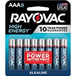 Rayovac High Energy AAA Alkaline Battery E302349000 8-Pack