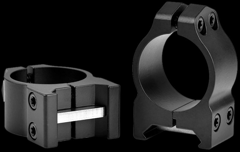 Warne Maxima 1 in Low Steel Fixed Scope Rings Matte Black for Picatinny Weaver