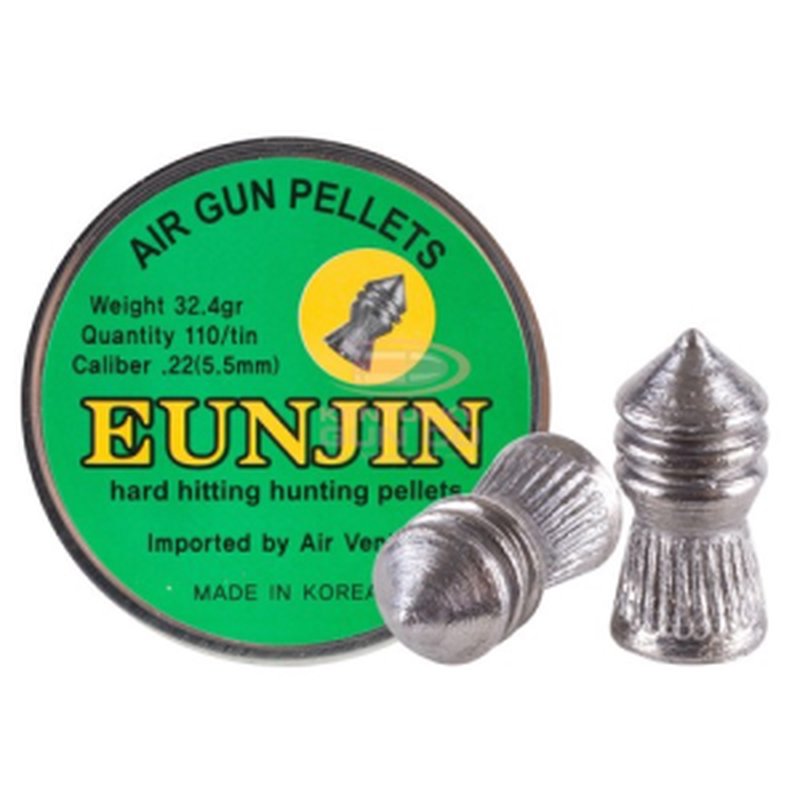 Eun Jin .22 Cal Pellets 32.4 Grain Pointed 110 Count Tin