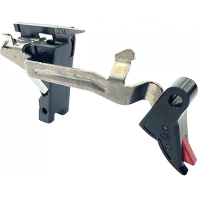 Cross Armory CRGTDI Drop-In Trigger with Bar Flat Trigger with 3.50 lbs Draw Weight & Black/Red Finish for Glock Gen1-4