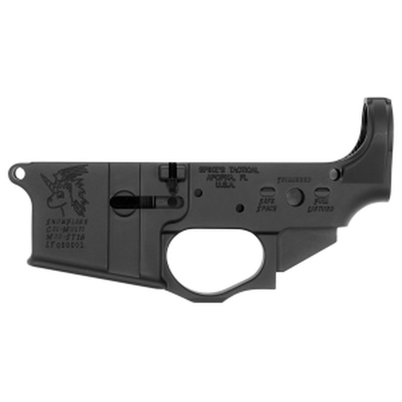 Spikes STLS030 Snowflake AR Platform Multi-Caliber Stripped Lower Receiver Black Hardcoat Anodized