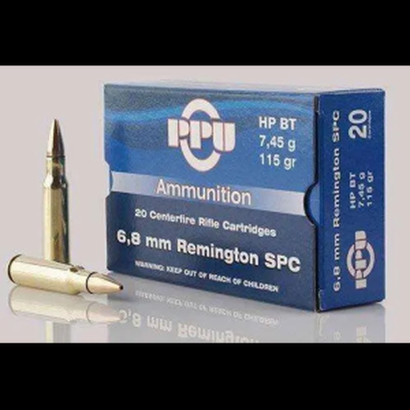 Prvi Partizan PPU Standard Rifle 6.8mm Remington SPC 115gr HPBT Ammo (PP68H) 20 Rounds