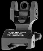 Troy Industries Rear Folding BattleSight AR-15 Round Aperture Hardcoat Black