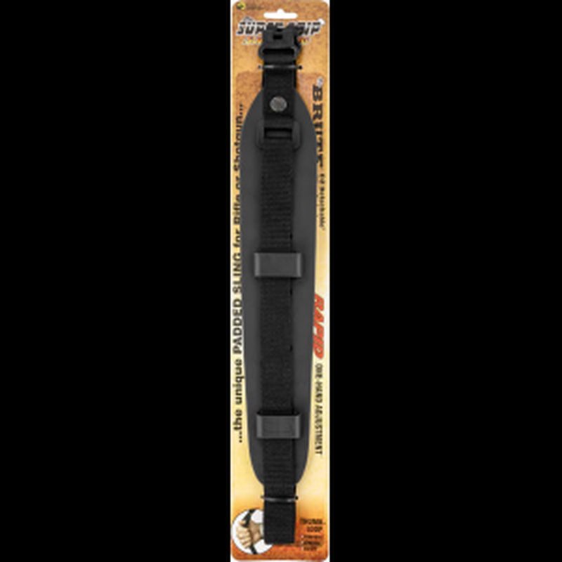 Outdoor Connection SGSS-20970BS Super Grip Sling Adjustable Black Rubber Padding w/ Brute E-Z Detach Swivels Rifle