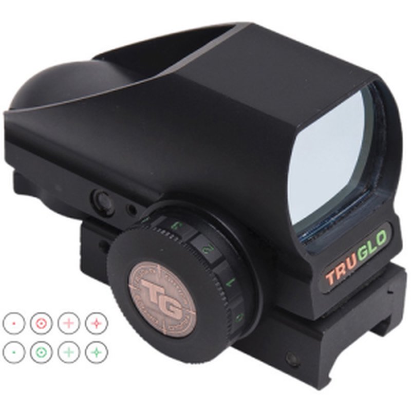 Truglo TruBrite Dual Color Red Dot Sight Dual Illuminated Reticles Circle Dot 1x Picatinny