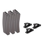 D&H Industries Aluminum 5.56 NATO 30 Round Magazine - Magpul Follower - Grey - 3 Pack with Magpul USGI Ranger Plate - Pack